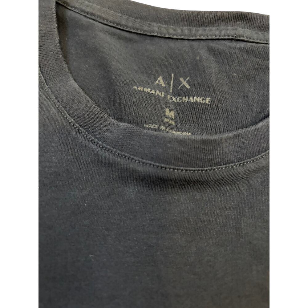 Armani Exchange Black Crewneck Milano New York T-shirt Size M Slim - Picture 2 of 3